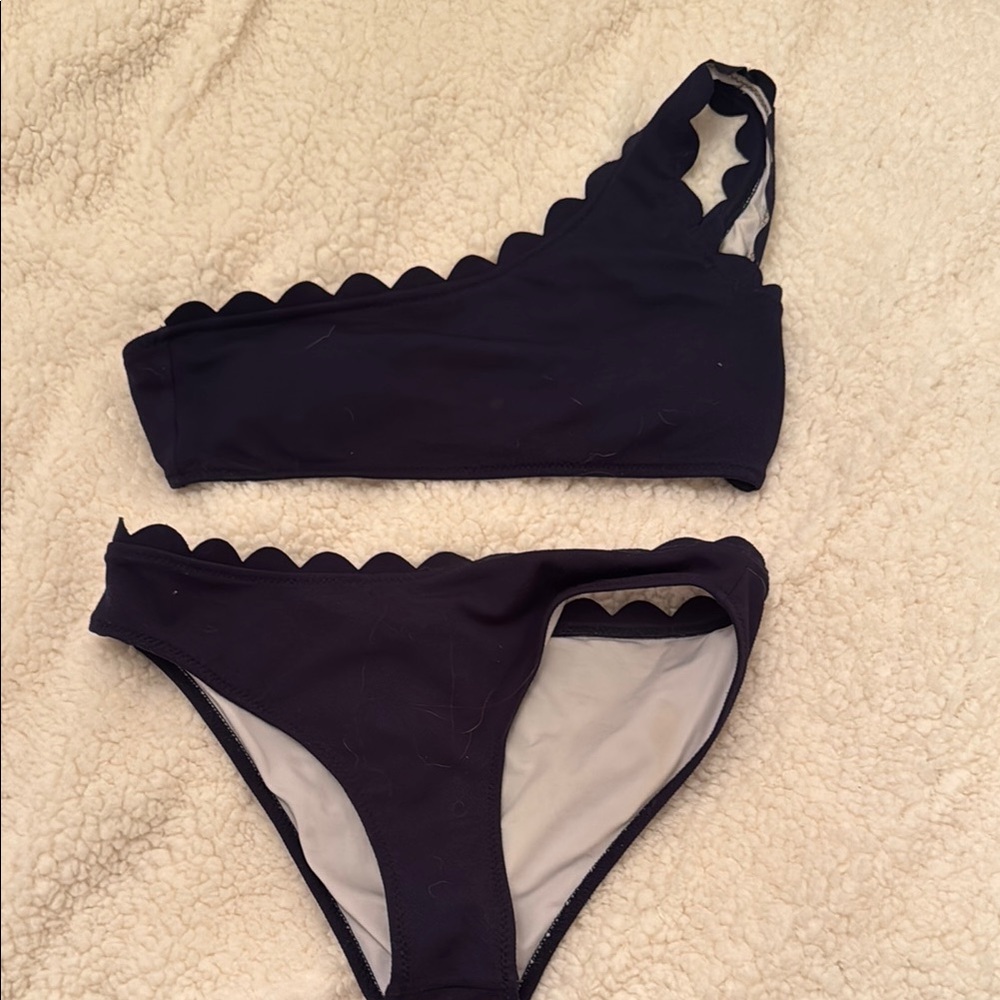 Scalloped Black Bikini Set
